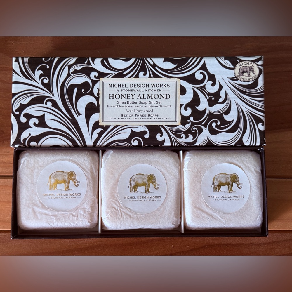 Michel Design Works 3 Tripl Milled Soap Box Set Honey Almond - Stonewall Kitchen